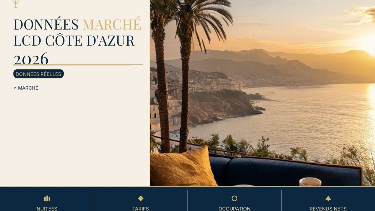 Données marché LCD Côte d’Azur 2026 : prix, revenus, taux d’occupation
