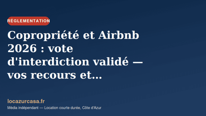 Copropriété et Airbnb 2026 : vote d’interdiction validé — vos recours et alternatives