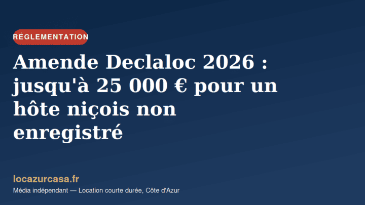 Amende Declaloc 2026 : jusqu’à 25 000 € pour un hôte niçois non enregistré