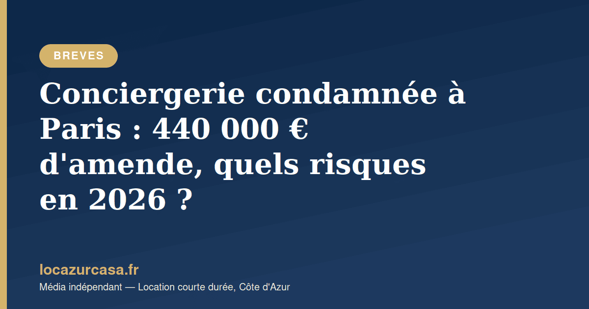 Conciergerie condamnée à Paris : 440 000 € d’amende, quels risques en 2026 ?