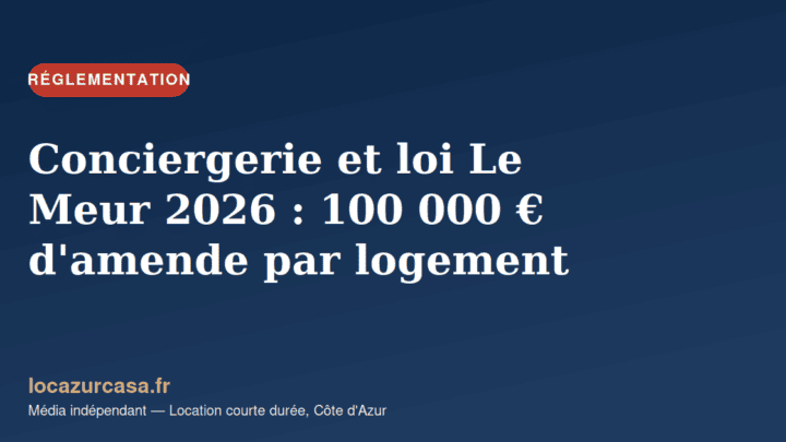 Conciergerie et loi Le Meur 2026 : 100 000 € d’amende par logement
