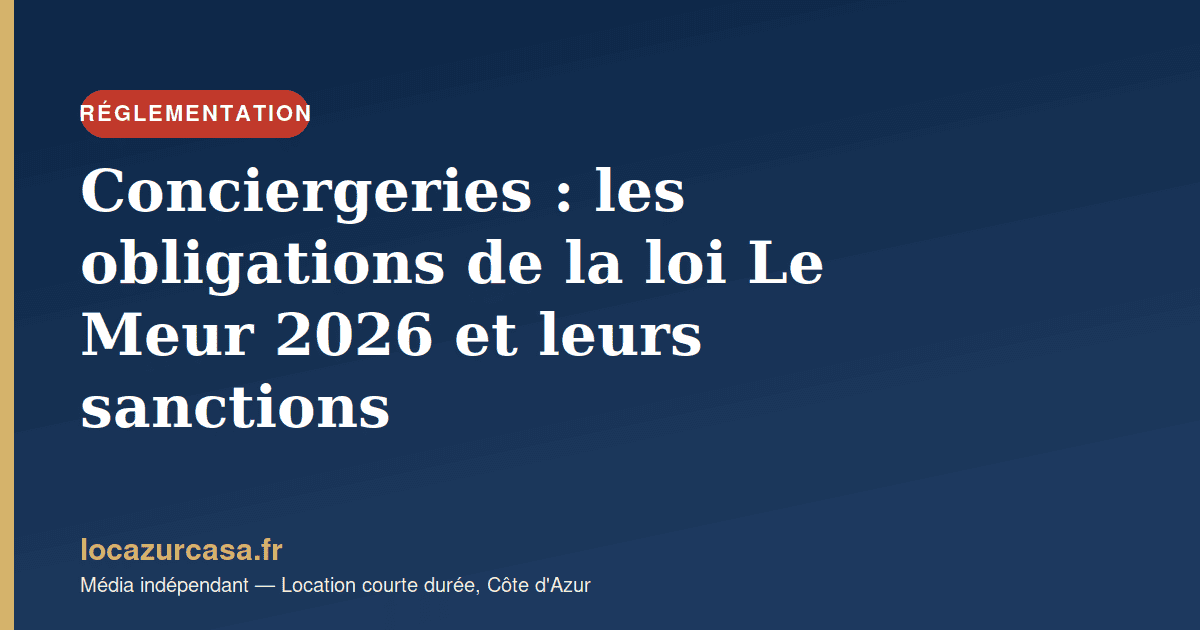 Conciergeries : les obligations de la loi Le Meur 2026 et leurs sanctions