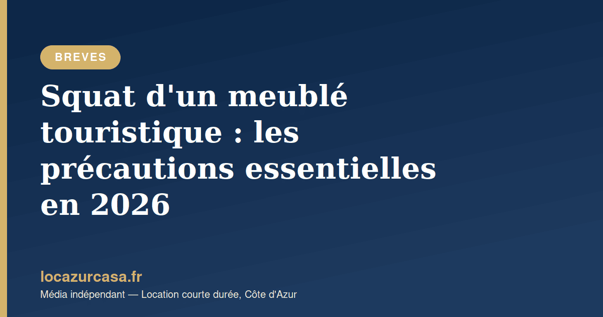 Squat d’un meublé touristique : les précautions essentielles en 2026